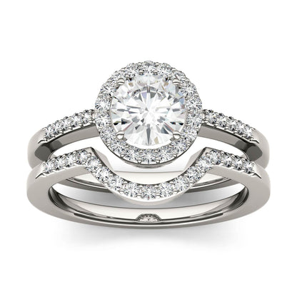 1.15 CTW Moissanite Halo Ring