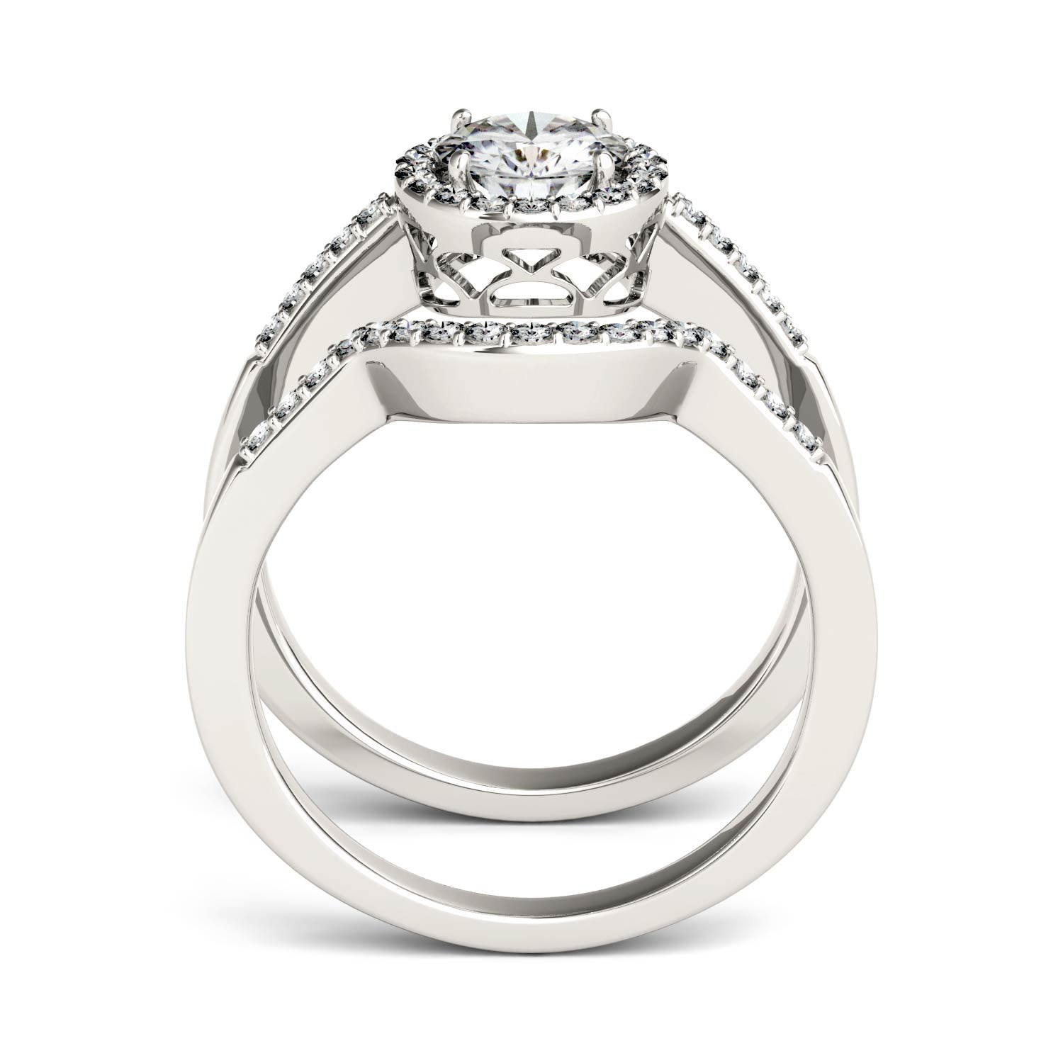 1.15 CTW Moissanite Halo Ring