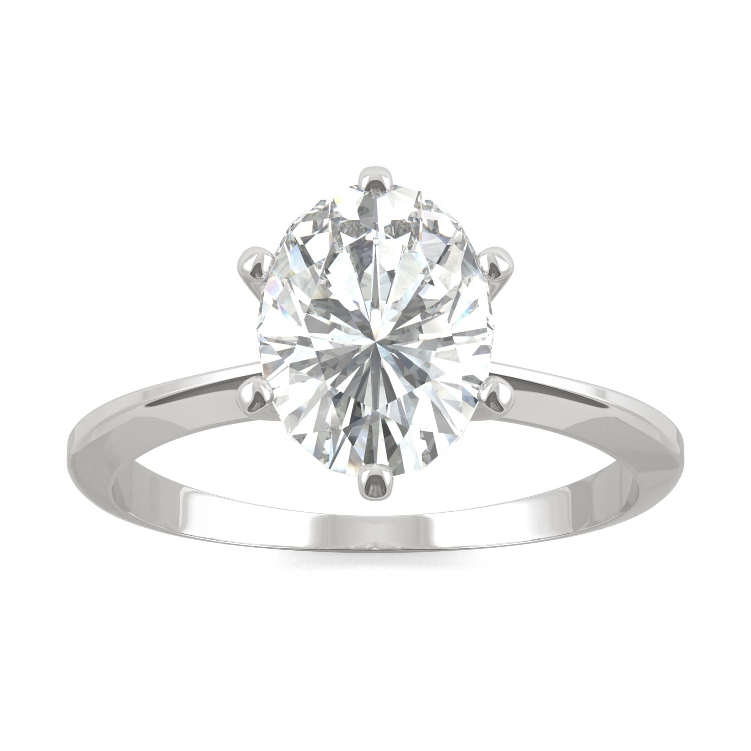 2.10 CTW Oval Moissanite Engagement Ring