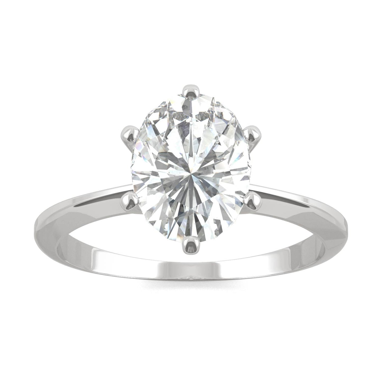 2.10 CTW Oval Moissanite Solitaire Ring