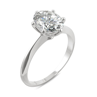 2.10 CTW Oval Moissanite Engagement Ring