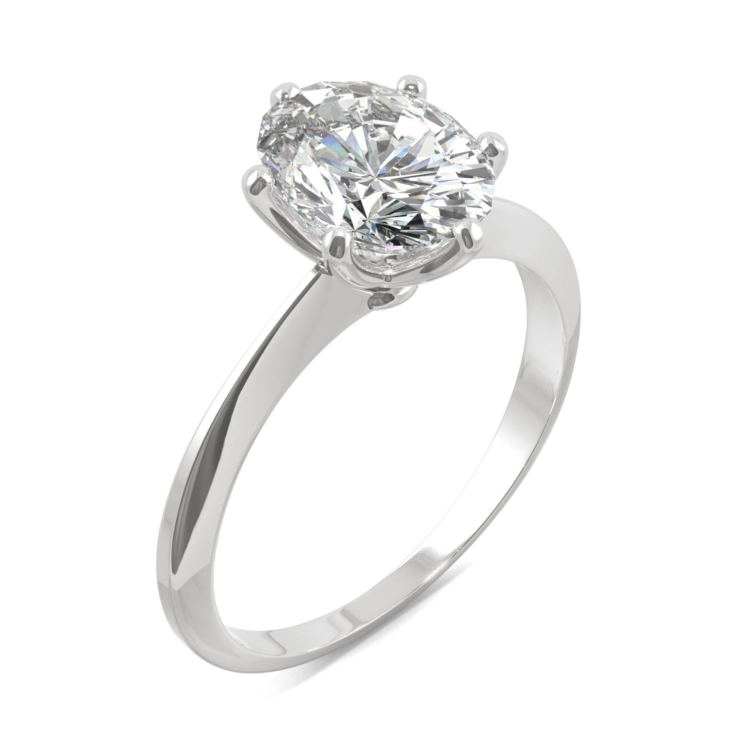 2.10 CTW Oval Moissanite Solitaire Ring