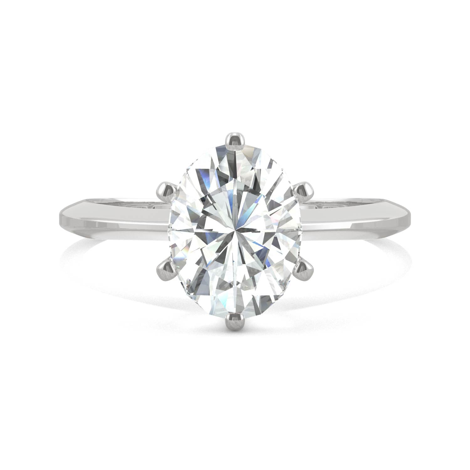 2.10 CTW Oval Moissanite Engagement Ring