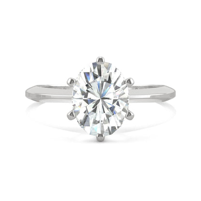 2.10 CTW Oval Moissanite Engagement Ring