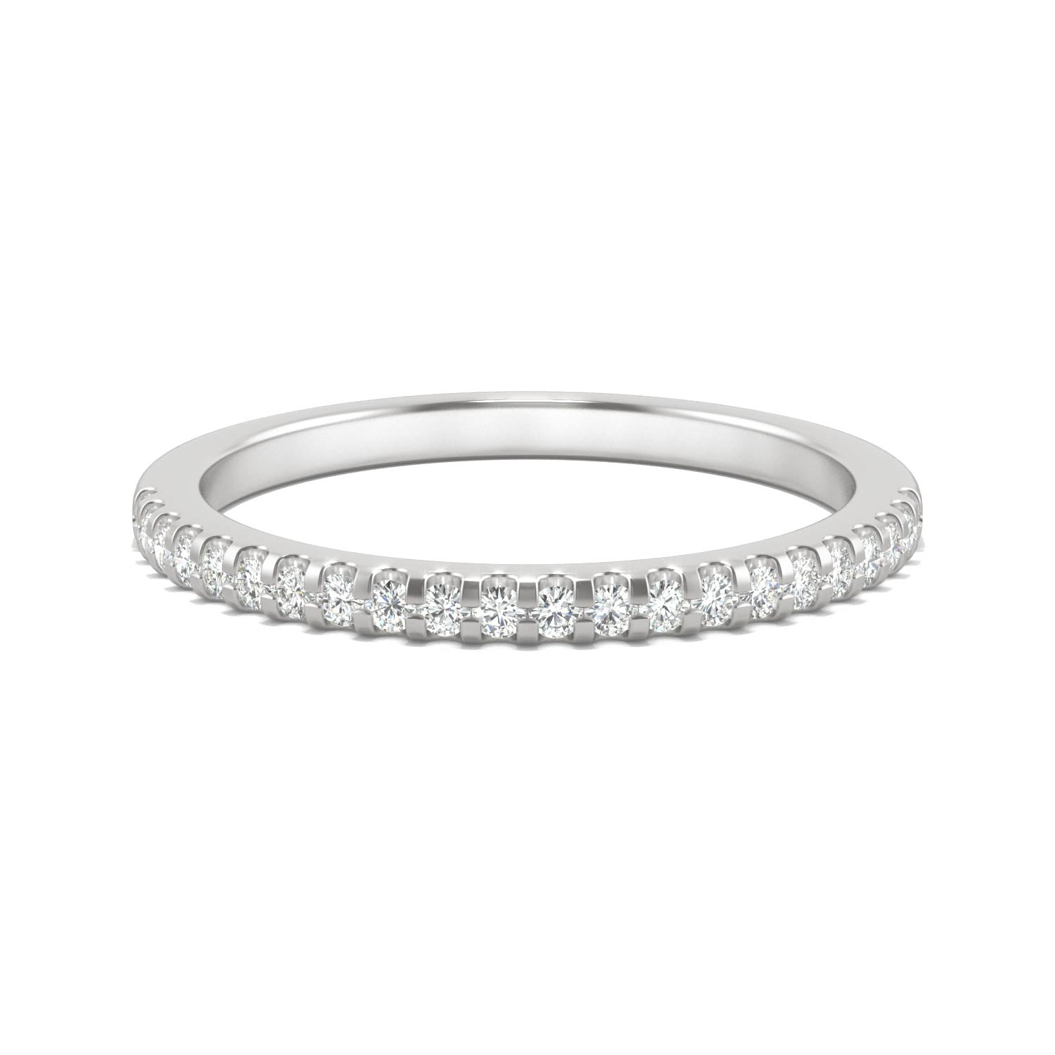 Moissanite White Gold Shared Prong Round Anniversary Ring