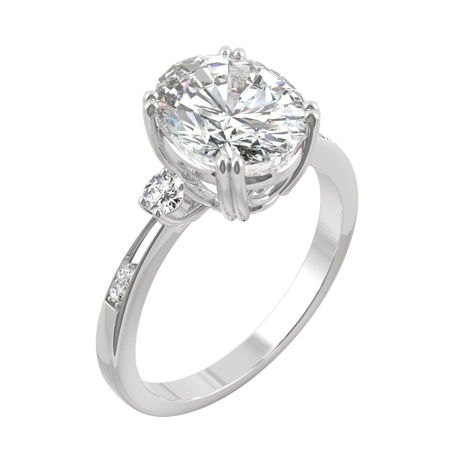 3.14 CTW Oval Moissanite Seven Stone Ring