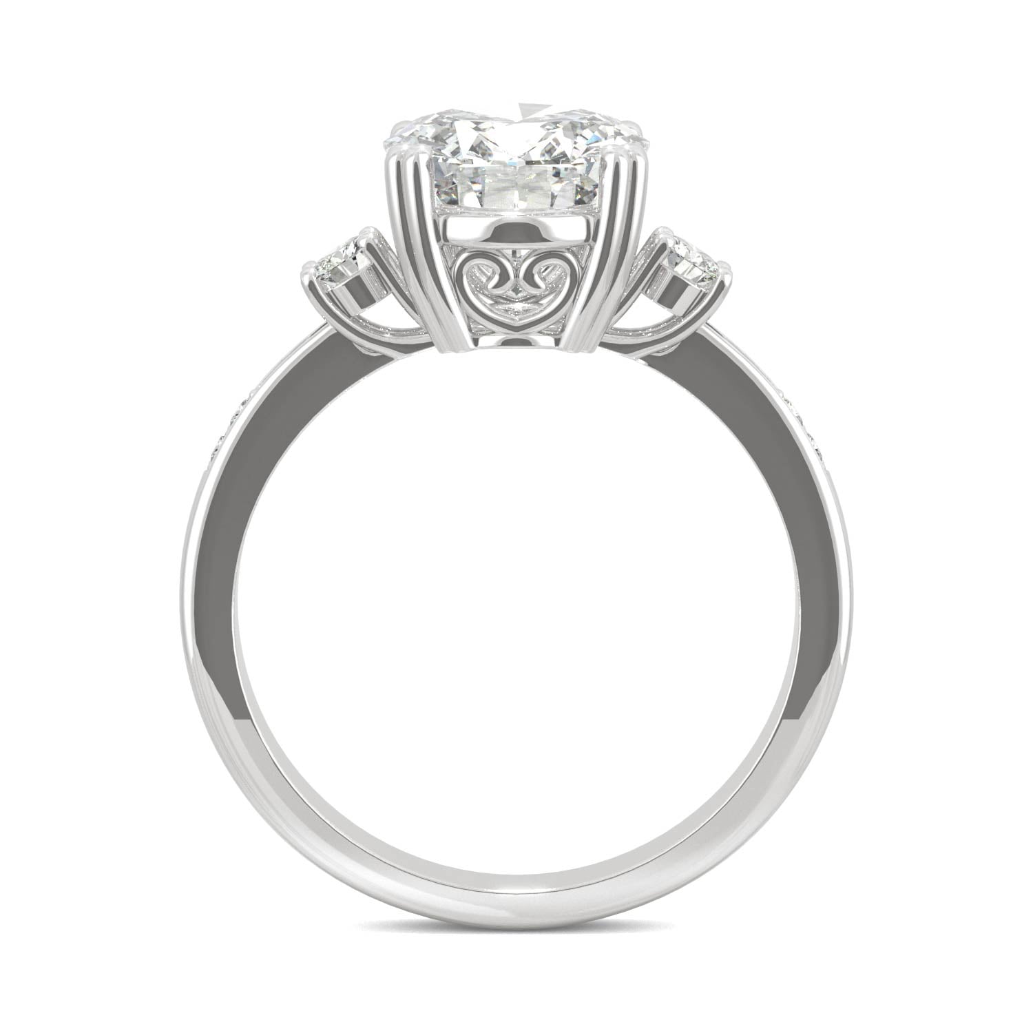 3.14 CTW Oval Moissanite Seven Stone Ring