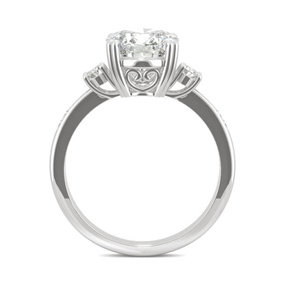 3.14 CTW Oval Moissanite Seven Stone Ring