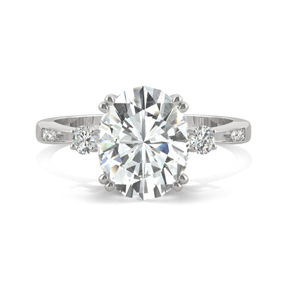 3.14 CTW Oval Moissanite Seven Stone Ring