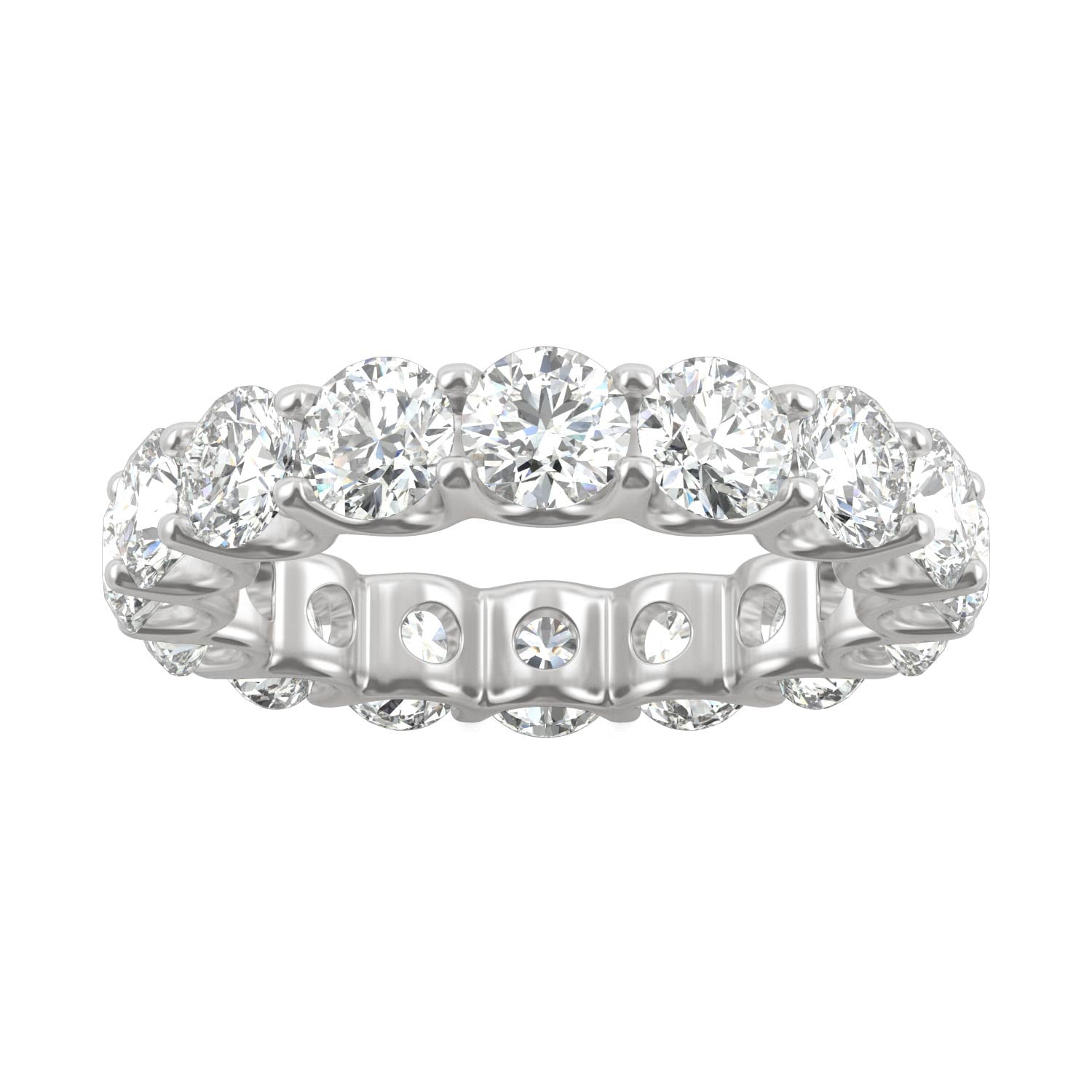 5.28 CTW Moissanite Eternity Band Ring in 14K White Gold