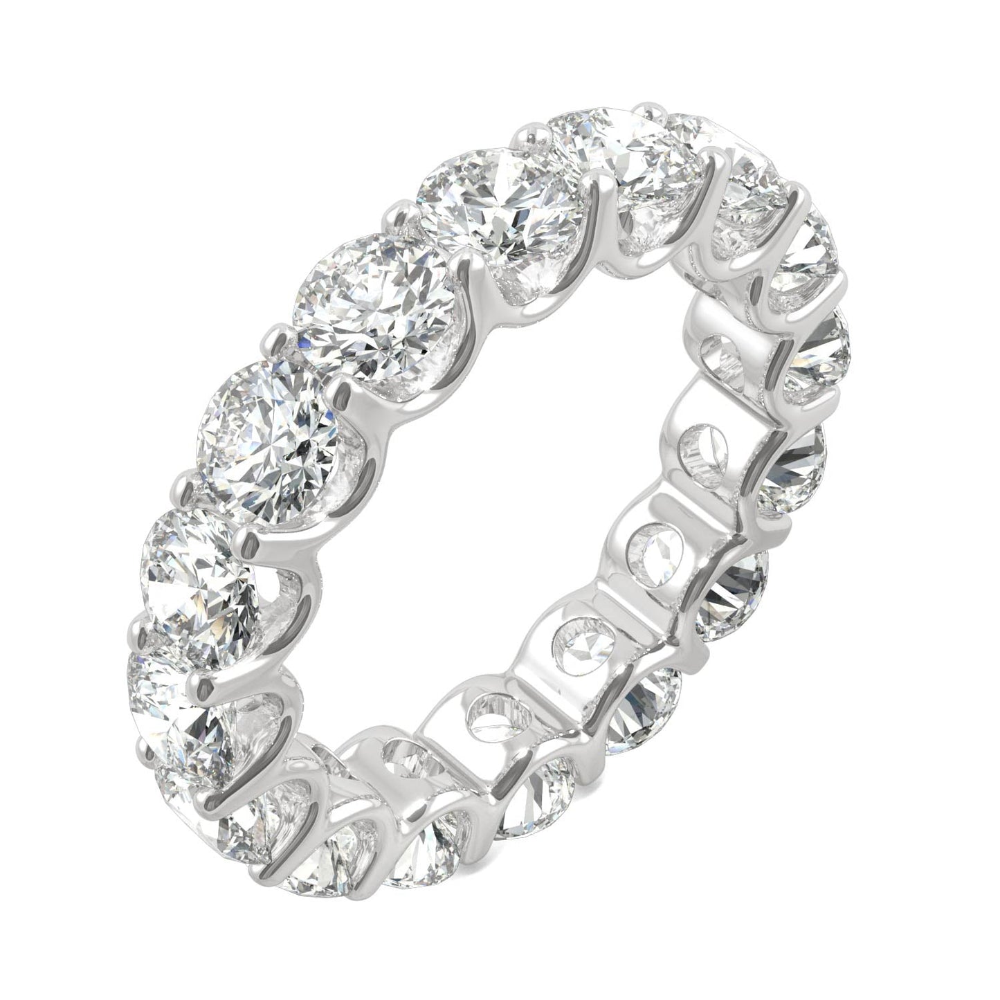 5.28 CTW Moissanite Eternity Band Ring in 14K White Gold