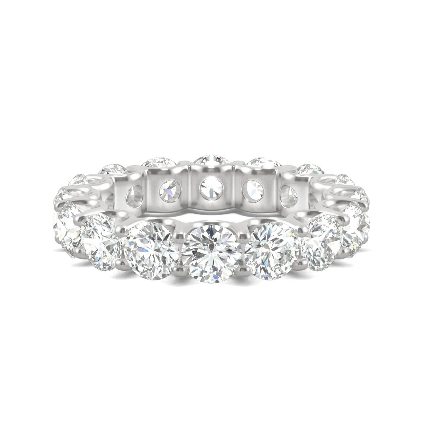 5.28 CTW Moissanite Eternity Band Ring in 14K White Gold