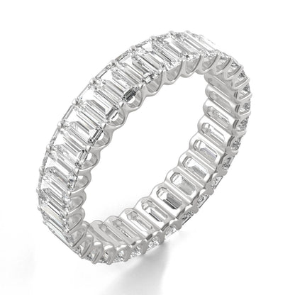 3CT Emerald Moissanite Eternity Ring