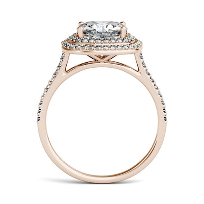 2.90 CTW Cushion Moissanite Halo Ring