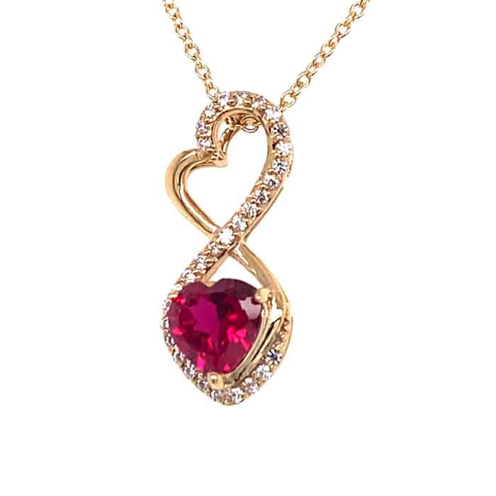 1.21 CTW Lab Ruby & Moissanite Pendant