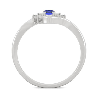 0.37 CTW Oval Sapphire Bypass Ring