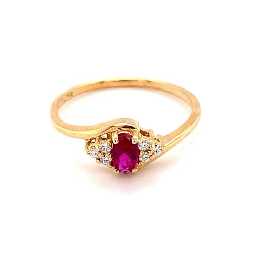 Lab Created Ruby & Moissanite Ring