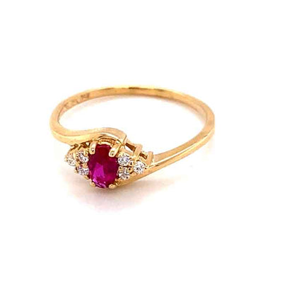 Lab Created Ruby & Moissanite Ring