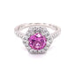 3.26 CTW Pink Sapphire Moissanite Ring