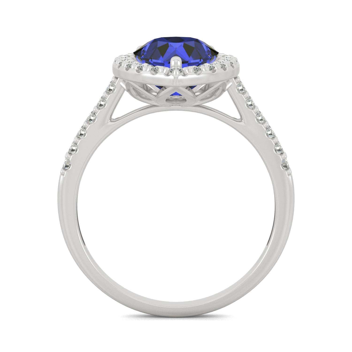 2.98 CTW Pear Sapphire Halo Ring