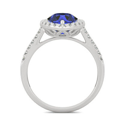 2.98 CTW Pear Sapphire Halo Ring