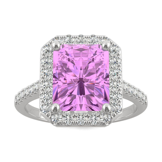 4.51 CTW Pink Sapphire Halo Ring