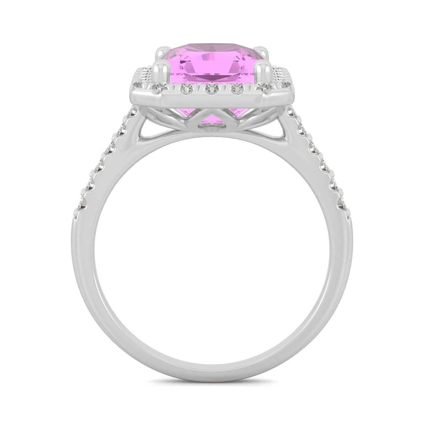 4.51 CTW Pink Sapphire Halo Ring