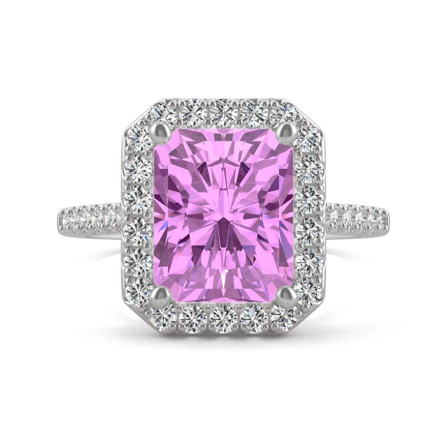 4.51 CTW Pink Sapphire Halo Ring