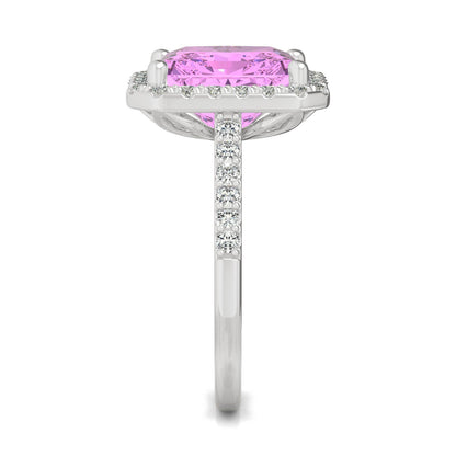 4.51 CTW Pink Sapphire Halo Ring