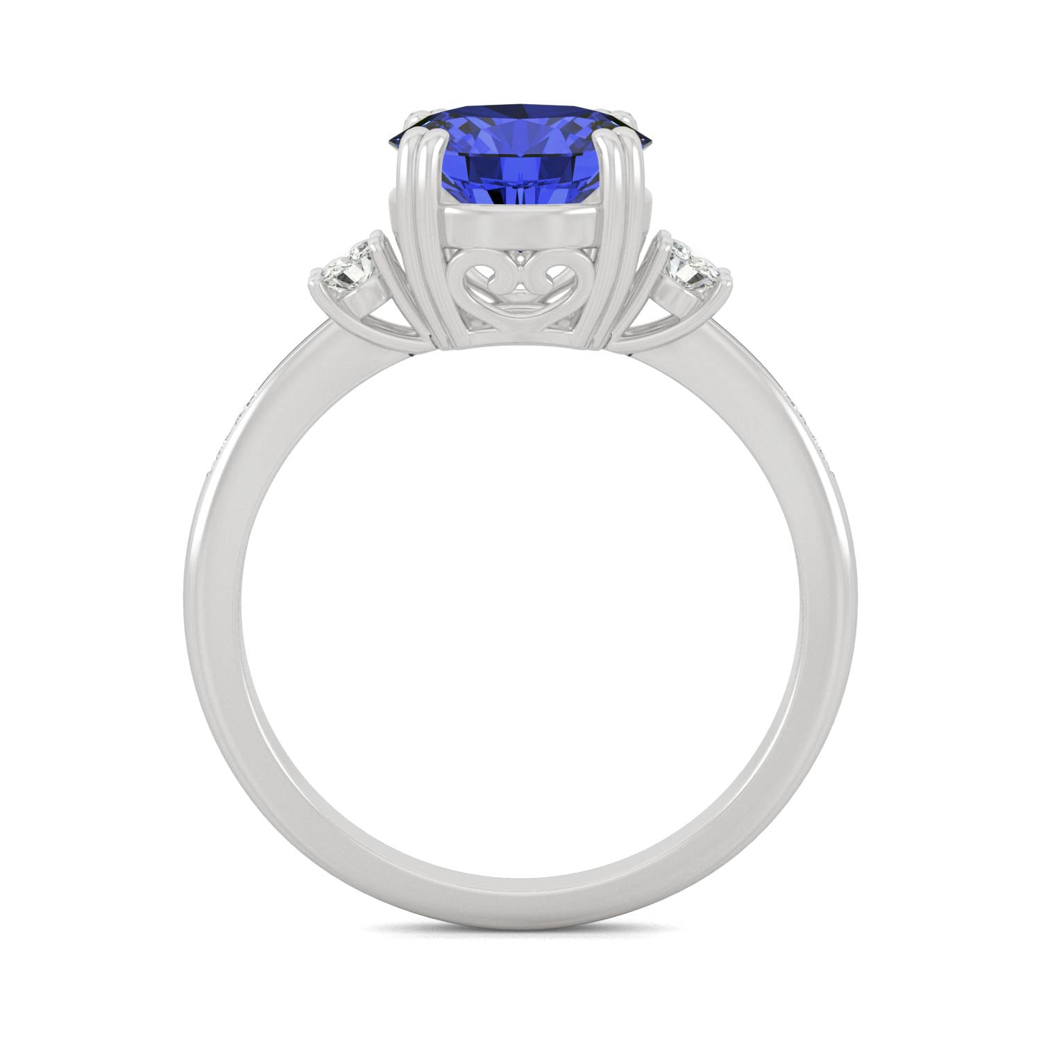 2.84 CTW Round Sapphire White Gold Ring