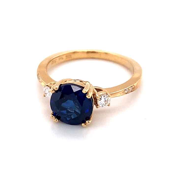 2.84 CTW Lab Created Sapphire & Moissanite Ring