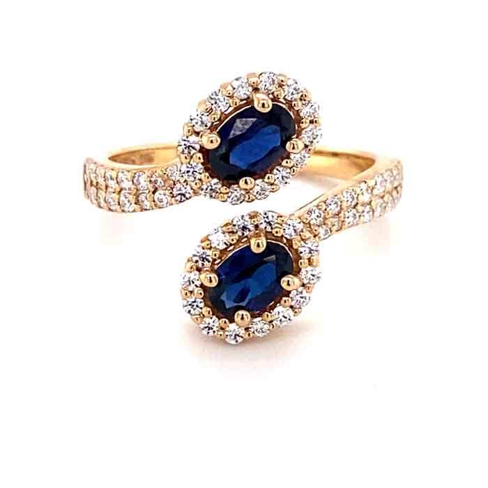 1.93 CTW Lab Created Sapphire & Moissanite Ring