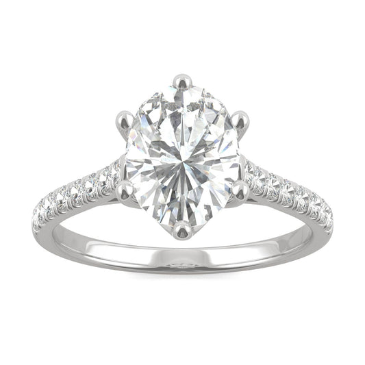 2.34 CTW Oval Moissanite Engagement Ring