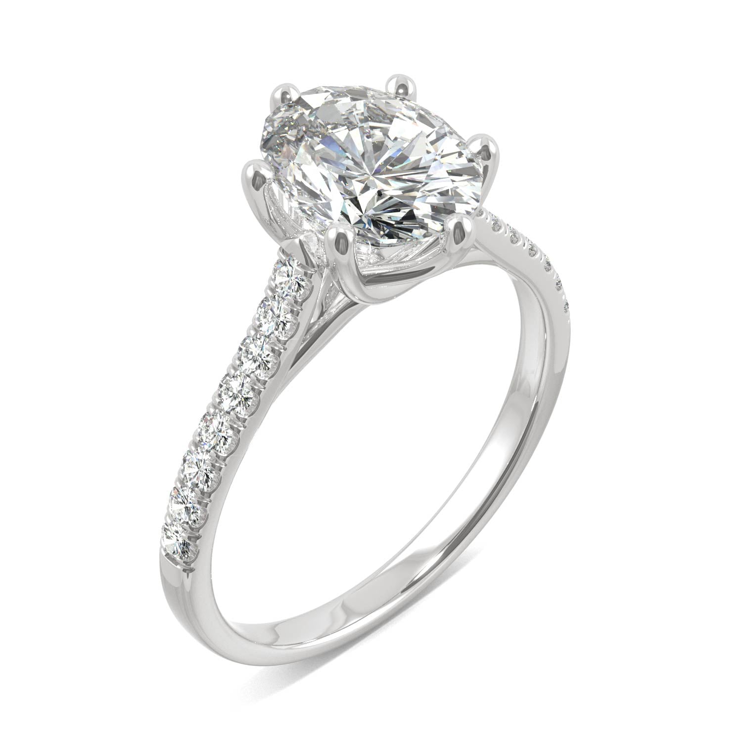 2.34 CTW Oval Moissanite Engagement Ring