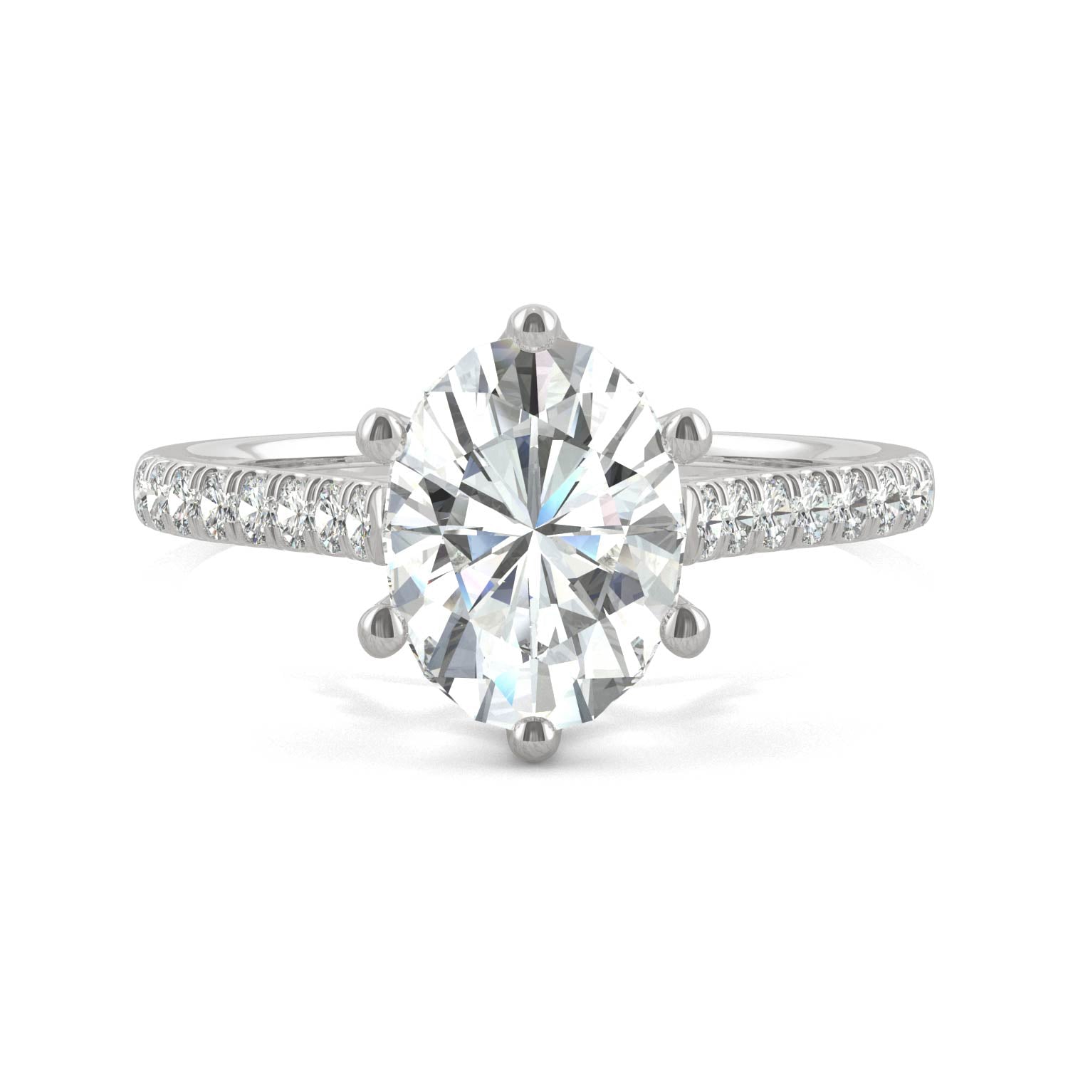 2.34 CTW Oval Moissanite Engagement Ring