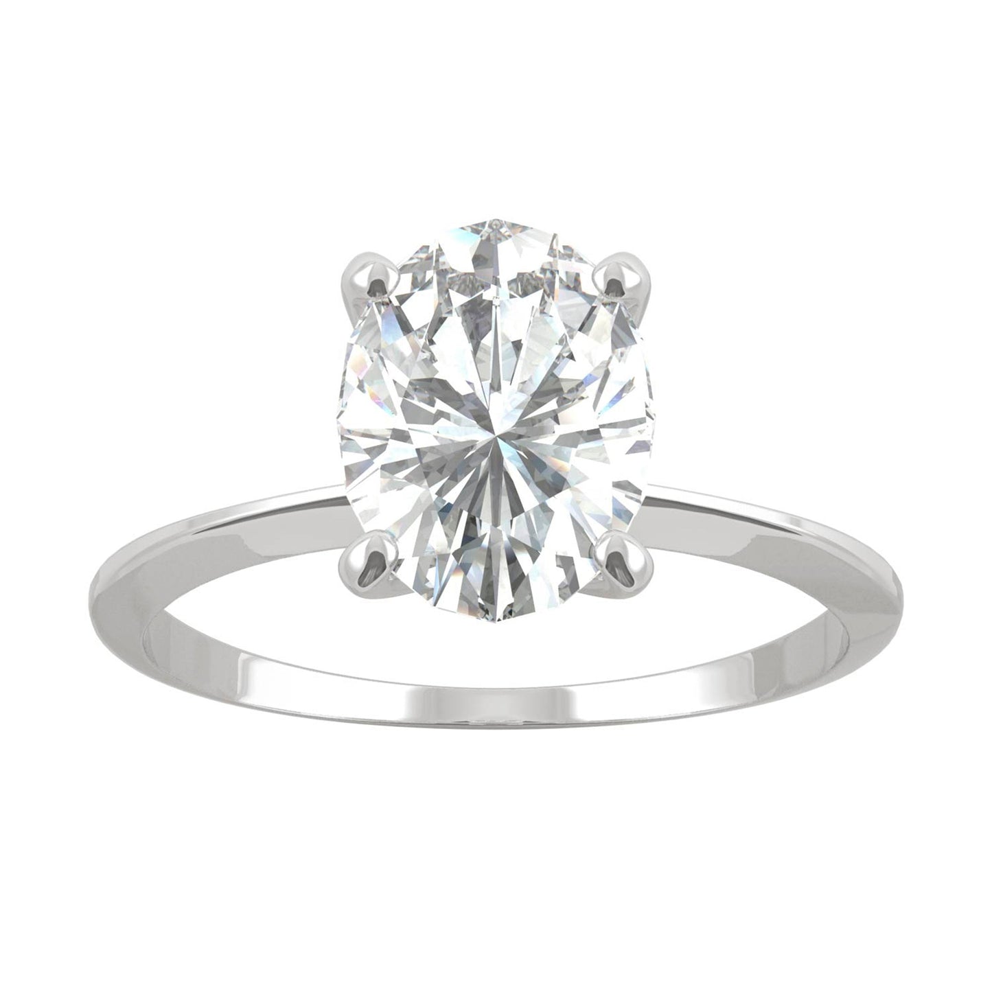 2.10 CTW Oval Moissanite Engagement Ring