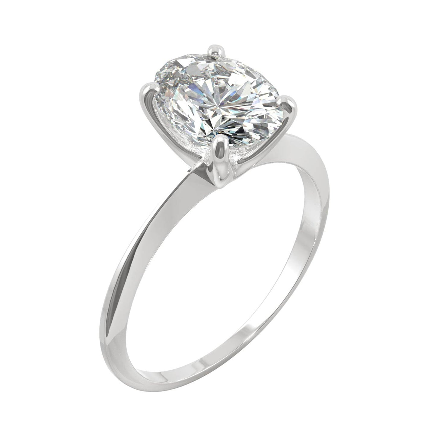 2.10 CTW Oval Moissanite Engagement Ring