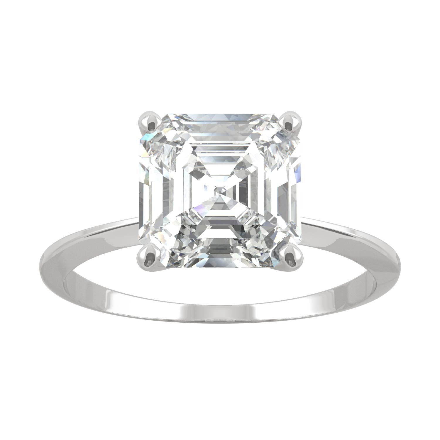 2.21 CTW Asscher Moissanite Engagement Ring