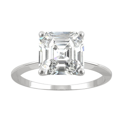 2.21 CTW Asscher Moissanite Engagement Ring