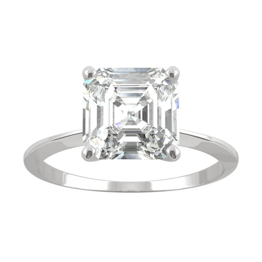 2.21 CTW Asscher Moissanite Engagement Ring