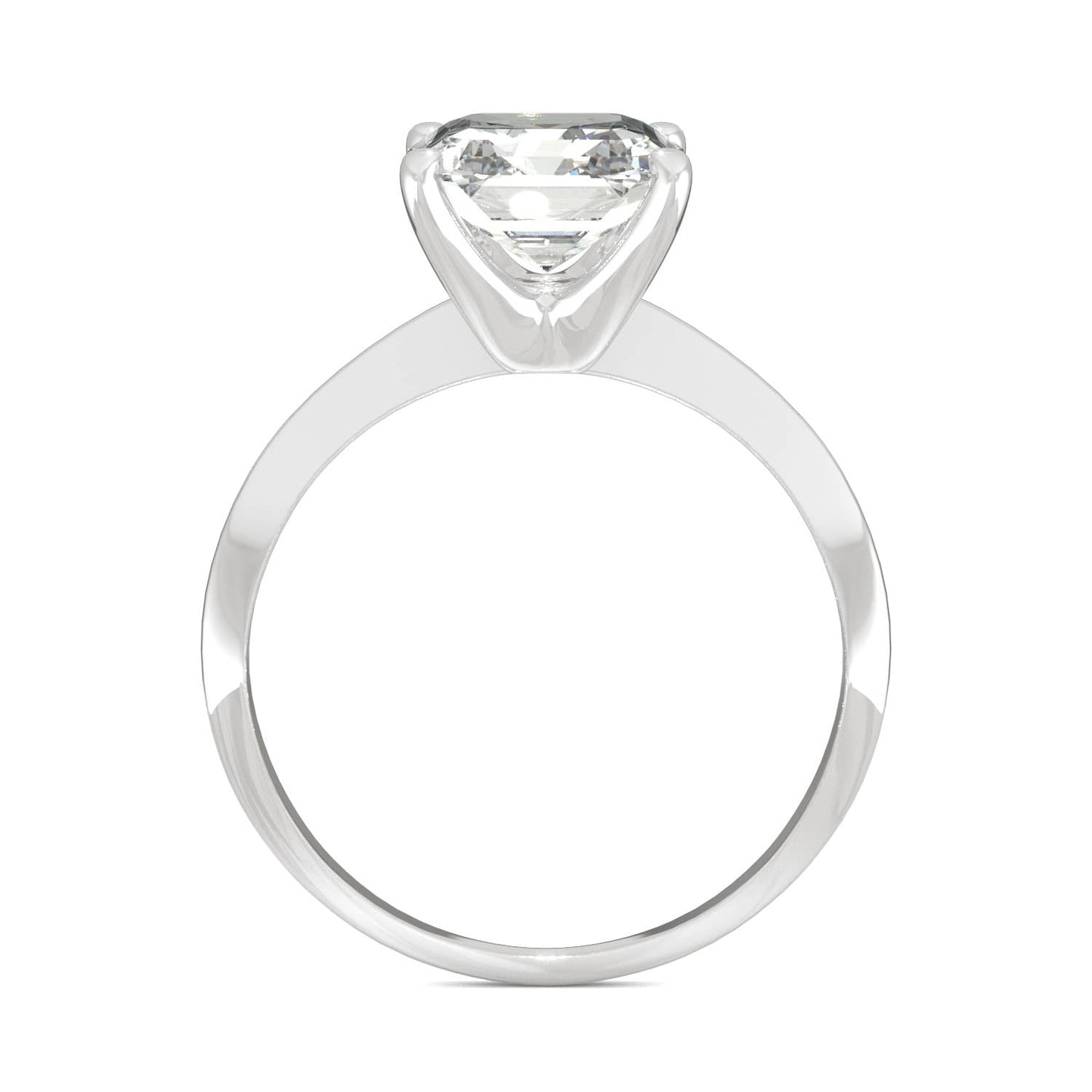 2.21 CTW Asscher Moissanite Engagement Ring