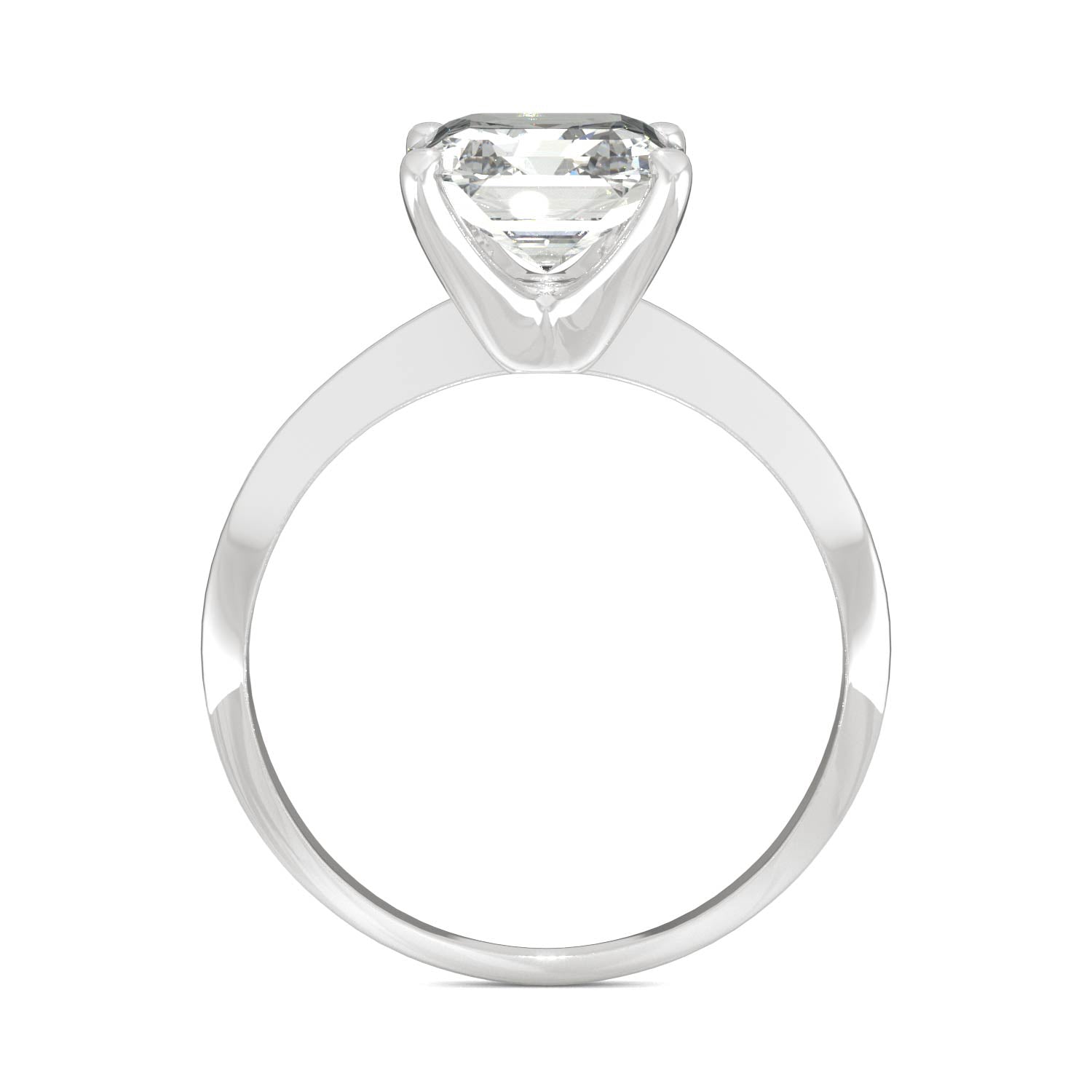 2.21 CTW Asscher Moissanite Engagement Ring