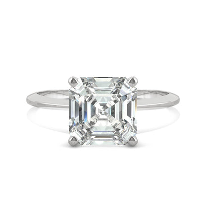 2.21 CTW Asscher Moissanite Engagement Ring