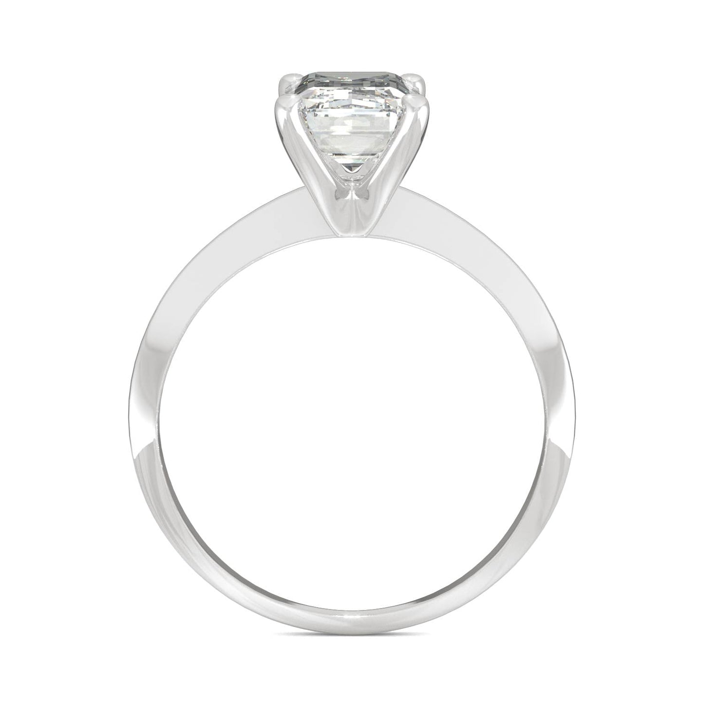 Emerald Moissanite Solitaire Ring