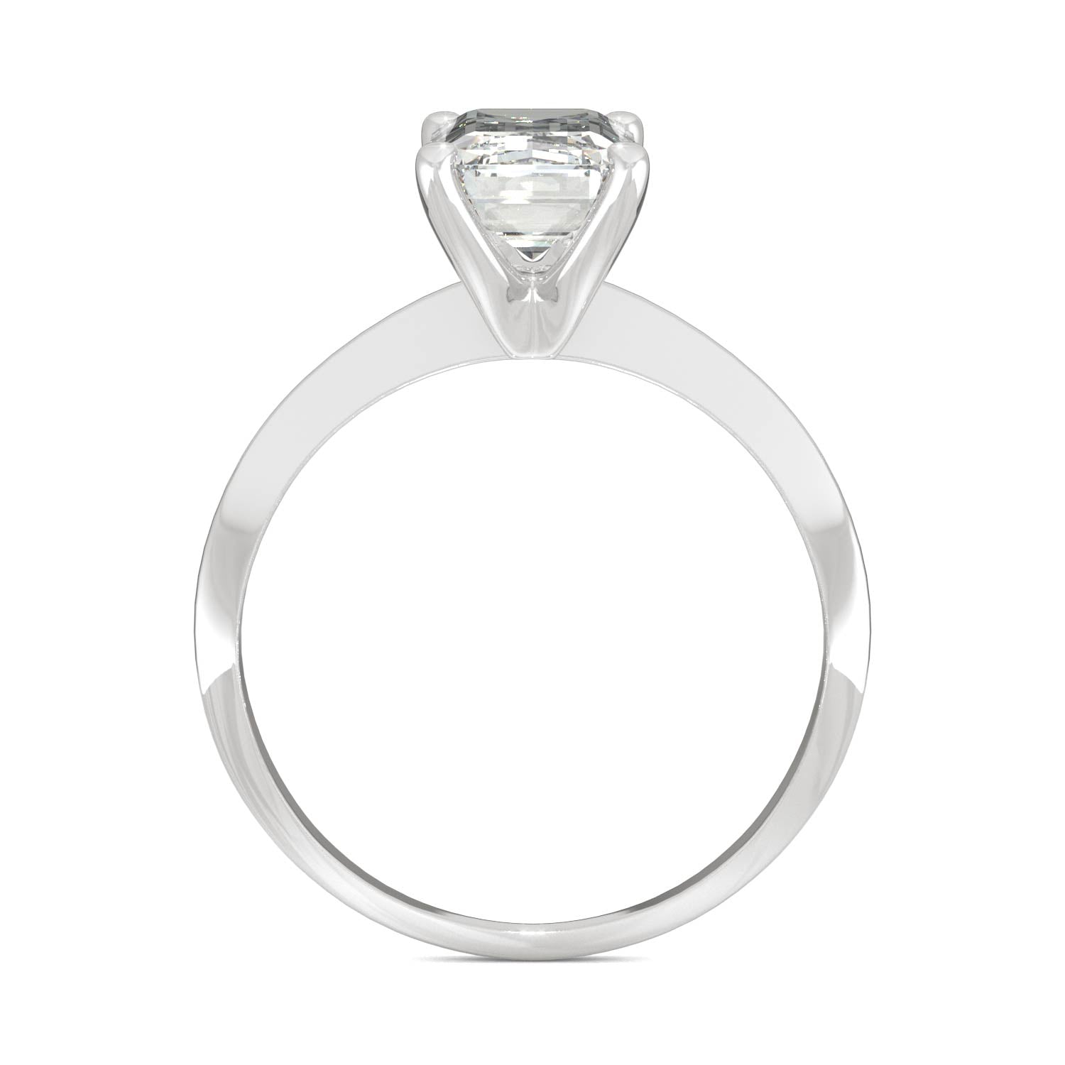 Emerald Moissanite Solitaire Ring