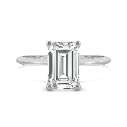 Emerald Moissanite Solitaire Ring