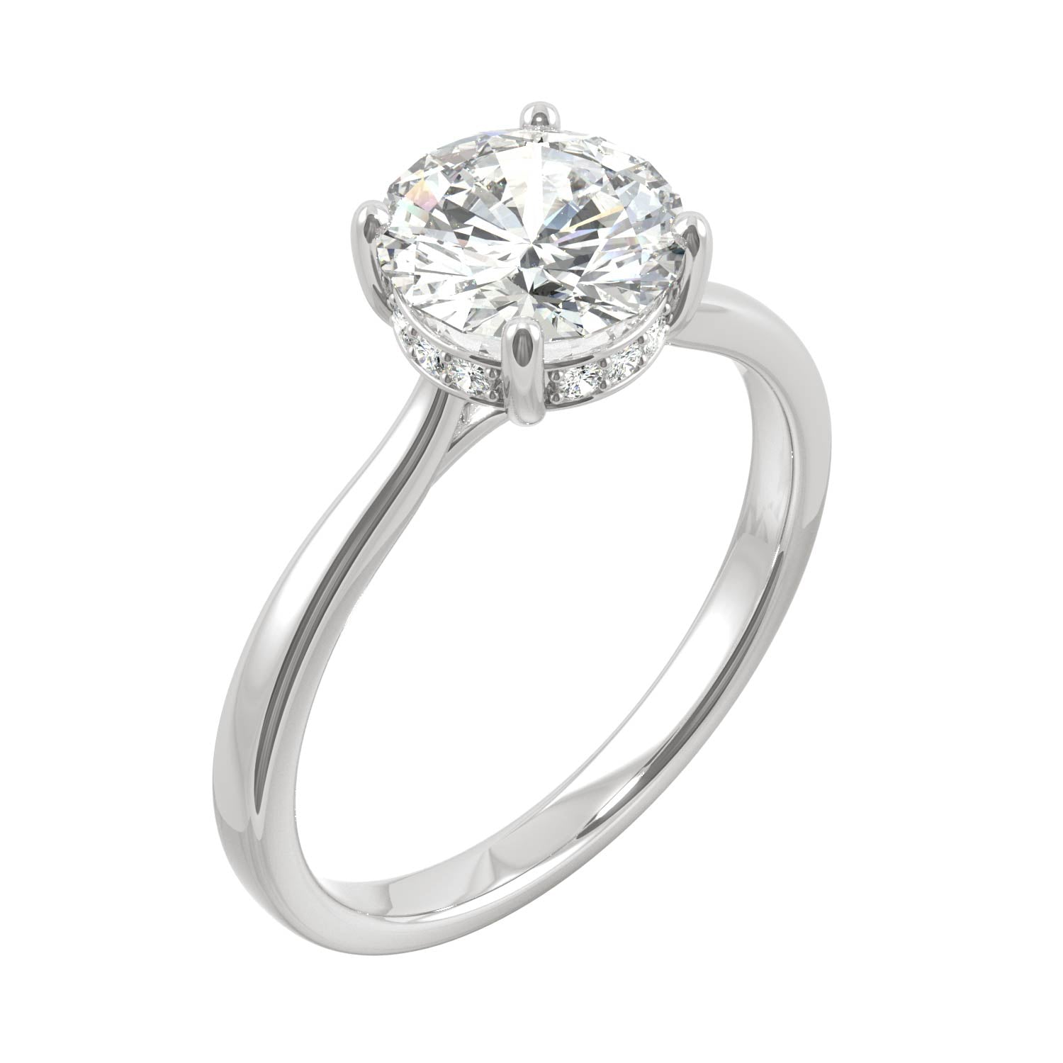 1.58 CTW Round Moissanite Engagement Ring