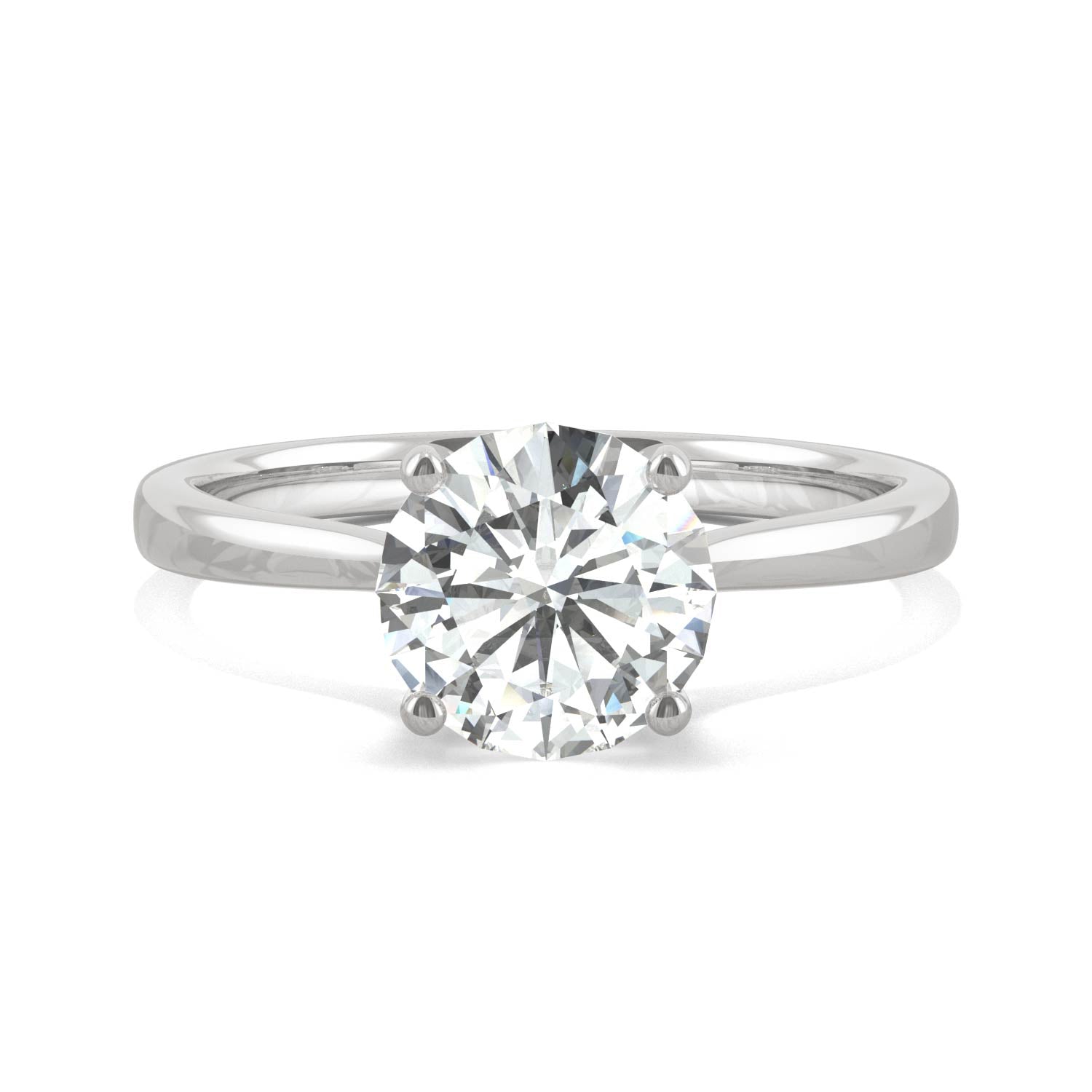 1.58 CTW Round Moissanite Engagement Ring