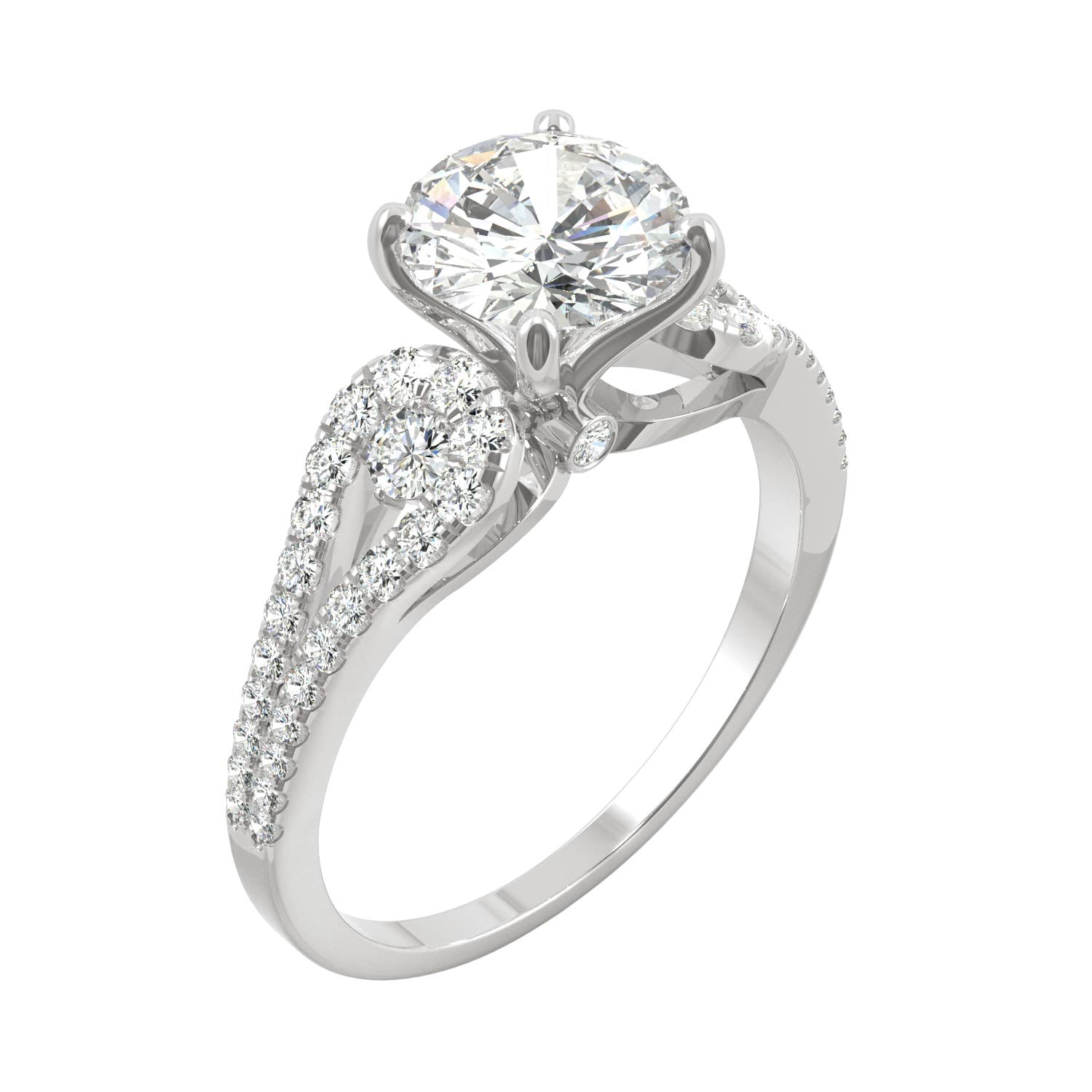 2.08 CTW Round Moissanite Engagement Ring