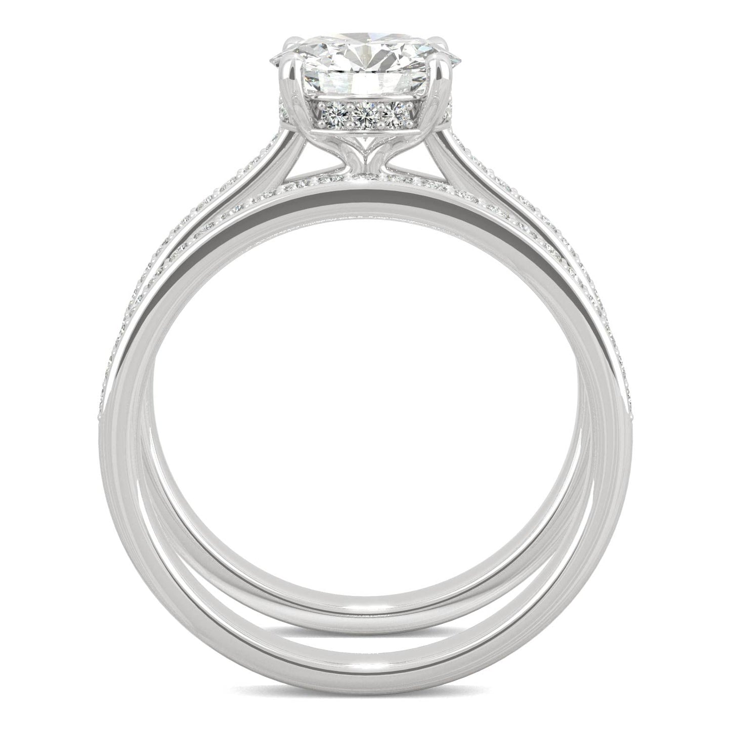 1.92 CTW Moissanite Bridal Set 14K White Gold